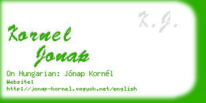 kornel jonap business card