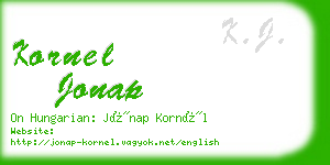 kornel jonap business card